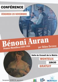 Soif de Culture - Conférence Bénoni Auran peintre Montilien. Le vendredi 29 novembre 2019 à MONTEUX. Vaucluse.  18H30